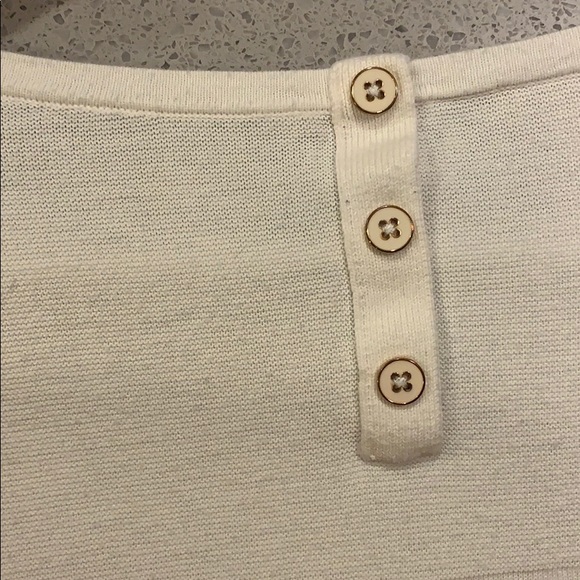 Talbots Cropped Sleeves White Sweater - Picture 3 of 5